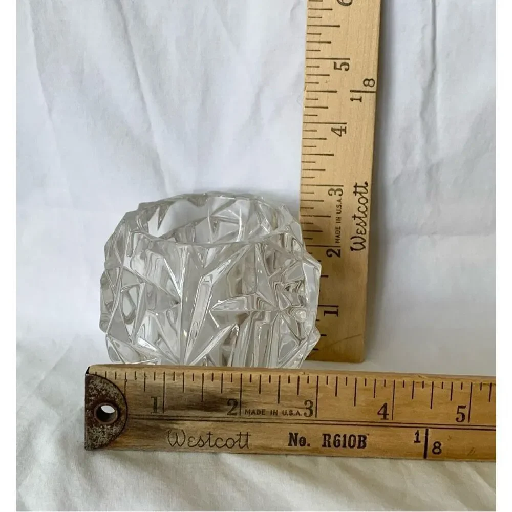 Tiffany & Co. Retired Rock Cut Crystal Glass Votive Candle Tea Light Holder MCM